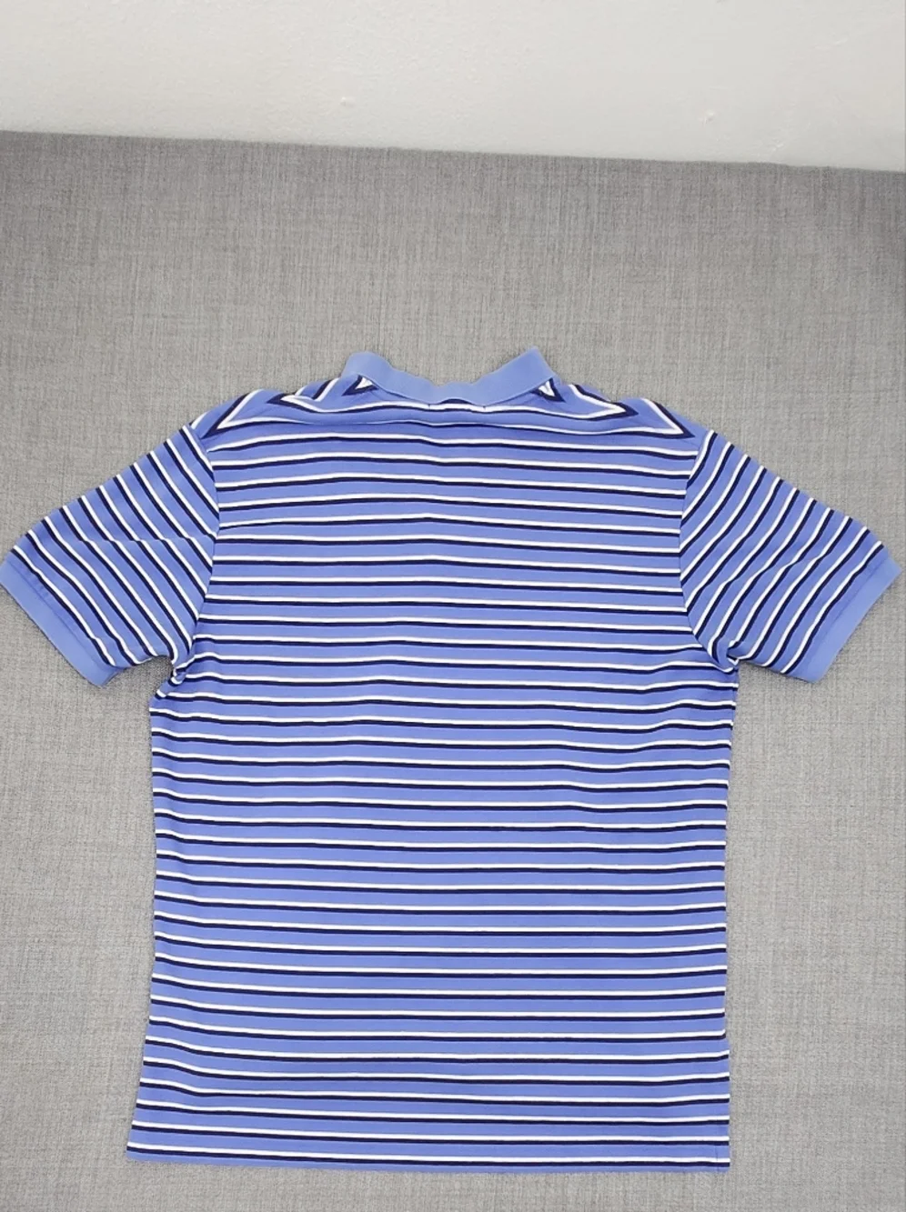 Vintage Polo Ralph Lauren Blue Striped Polo Shirt.  XL